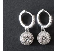 4.00 KT Bianco Trattato Diamante Orecchini Con Accenti VVS1 Certificato Un Gift