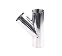 4-1/4" Stainless Steel 304 Welding OD 108mm Tee 3 Way Oblique Y Type Shape Pipe Fitting