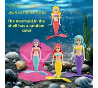 4/1 pezzo Giocattolo di sirena rotante, può ruotare liberamente sott'acqua e sulla superficie dell'acqua. Adatto come gadget per feste, decorazione da scrivania, nuoto estivo, laghetto, giocattolo da 