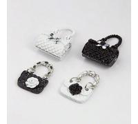 4/1 set di mini vestiti per La-Bubu con vestito elegante e accessori borsa fai-da-te, utilizzabile come display di moda per casa delle bambole o come ciondolo per collana Fiocco bianco,Camelia nera,Fi