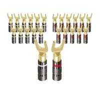 4/10/18/24/50 Pz Rame placcato oro Y/U Forma Spina a banana Audio Speaker Spine Vite Forcella Spade Cavo Adattatore Connettore del cavo(4PCS 2pairs)