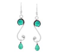 4,10 carati stile sud-occidentale 925 placcato argento pietre naturali orecchini per le donne, due pietre, orecchini pendenti fatti a mano bohemien, Gemma, Turchese