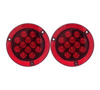 4 " 12 LED Rotondo Stop / Giro /Coda Camion Luce Reflex Flangia Montante Rosso/