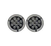 4 " 12 LED Rotondo Stop / Giro /Coda Camion Luce Reflex Flangia Montante Rosso/