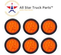 4 " 12 LED Rotondo Stop / Giro /Coda Rimorchio Luce Kit Spina & Grommet Ambra /