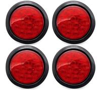 4 " 12 LED Rotondo Stop / Giro /Coda Rimorchio Luce Kit Spina & Grommet Ambra /
