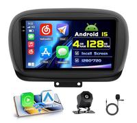4+128G Autoradio Android per FIAT 500X 2014-2020 Wireless Carplay 9''Incell Schermo per Auto Android Auto WiFi Touchscreen Bluetooth5.0 GPS Retrocamera