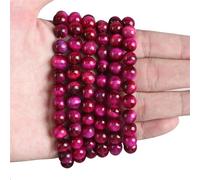 4-12MM Perline di Pietra Naturale Occhio di Tigre Ametiste Rodonite Calcedonio Amazzonite Rotonda Perline Rosa Rosso Occhio di Tigre 8mm aorund 45beads