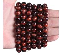 4-12MM Perline di Pietra Naturale Occhio di Tigre Ametiste Rodonite Calcedonio Amazzonite Rotondo Perline Sciolte Occhio di Tigre Rosso 8mm aorund 45beads