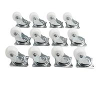 4/12PCS 1 "X 25mm Ruote for mobili con supporto in gomma Ruota con cuscinetto a sfere Ruota universale for carrello pesante Ruota girevole da 360 gradi(12pcs)