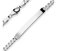 4,1mm Bracciale Id in Catena Panzer Schildband in Argento 925 Rodinato 21 cm