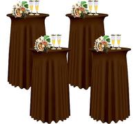4/2 Tovaglie Da Cocktail Rotonde Con Drappeggi Ondulati Gonne Da Tavolo Da Bar Elasticizzate Per Tavoli Da Bistrot ,Tovaglie Da Cocktail Con Copritavolo Alto 80×110 Cmcopritavolo Rotondo Con Elastico