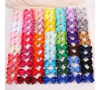 4/20/40/60 pezzi di fermagli per capelli con fiocco carini in colori casuali, fermagli per capelli con fiocco in nastro gros grain, adatti per ragazze, bambine, uso quotidiano, regali per le festività