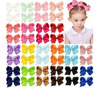 4/20/40 Pezzi di fiocchi per capelli per bambine in nastro gros de tours, accessori capelli dolci con clip a coccodrillo per bimbe, bambine, teenager, perfetti per San Valentino 20 pezzi,40 pezzi,4 pe
