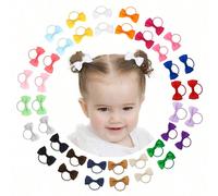 4/20/40 pezzi Fiocchi per capelli multicolore da 2 pollici per bambine, mini fiocchi boutique, elastici per capelli con nastro, accessori per capelli per bambini, bambine e neonati, ideali per San Val