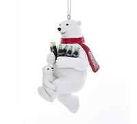 4.25" Coca-Cola Bear w/Cub Molded Ornament Standard