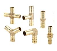 4-25mm Hose Barb 2 3 4 Ways Staright Elbow Y Tee Corss Bulkhead Brass Hosetail Pipe Fitting Connector Splitter(Y 3 Ways,12mm)
