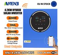 4.2KW 24V Solar Inverter On-Grid Off-Grid Hybrid MPPT 100A 220Vac 2Outputs WIFI