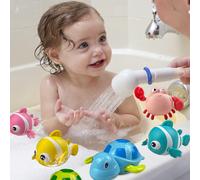 4/3/2/1 pezzi Giocattoli da bagno, Giocattoli da bagno per bambini da 1 a 3 anni, Giocattoli a carica per nuotare, Set da gioco in acqua per piscina, Regali di Natale per vasca da bagno, doccia, spiag