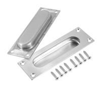 4-3/4"x1-3/5" Recessed Flush Pull Handle 201 Stainless Steel Brushed Finish 2pz