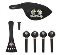 4/4 3/4 Violino Fine Tuner Cordiera Kit Guancia Resto Violino Tirare String Board Chord Shaft Coda Chiodo (Color : Plum Blossom)