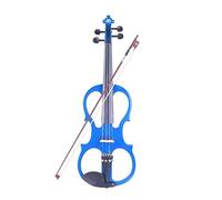 4/4 Dimensione Violino Elettrico Full Size 4/4 Tiglio Violino Strumento A Corde W/Custodia Raccordi Per Cavi Studente Violino Violinos (Color : Blue SET)