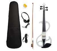 4/4 full-size violino elettrico/muto set strumento professionale ad arco (bianco)