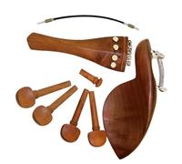 4/4 Parti di violino Giuggiola Legno Mentoniera Cordiera Fine Tuner Tuning Peg Tailgut Endpin Strings Kit pezzi di ricambio per violino