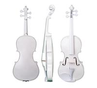 4/4 Violino Acustico A Grandezza Naturale In Tiglio Violino Violino In Legno Massello Nero Con Custodia Per Il Trasporto Arco In Legno Brasiliano (Color : White)