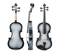4/4 Violino Acustico A Grandezza Naturale In Tiglio Violino Violino In Legno Massello Nero Con Custodia Per Il Trasporto Arco In Legno Brasiliano (Color : White Bk)