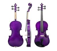 4/4 Violino Acustico A Grandezza Naturale In Tiglio Violino Violino In Legno Massello Nero Con Custodia Per Il Trasporto Arco In Legno Brasiliano (Color : Purple)