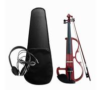 4/4 violino elettroacustico kit legno massello elettrico silenzioso violino stile tiglio corpo tastiera in ebano pioli bordeaux
