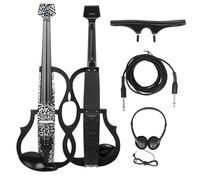 4/4 Violino Elettroacustico Senza Testa Violino Elettrico Silenzioso In Fibra Di Carbonio Con Accessori Per Cuffie Con Cavo Per Arco Per Violino(Set 1)