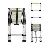 4,4M Scala Telescopica in Alluminio, Scala di Estensione Portatile per Mansarda, 14.4FT Scaletta Pieghevole Scala Multifunzione in Alluminio per Uso Interno Esterno, 330 libbre/150 kg capacità