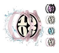 4+4Pezzi per Samsung Galaxy Watch 6 42mm 44mm 43mm 47mm Cover Protettiva+Pellicola Protettiva 4 Vetro Temperato,Case Protettivo Antiurto Antigraffio Accessori set per Galaxy Watch 6