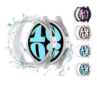 4+4Pezzi per Samsung Galaxy Watch 6 42mm 44mm 43mm 47mm Cover Protettiva+Pellicola Protettiva 4 Vetro Temperato,Case Protettivo Antiurto Antigraffio Accessori set per Galaxy Watch 6