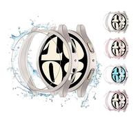 4+4Pezzi per Samsung Galaxy Watch 6 42mm 44mm 43mm 47mm Cover Protettiva+Pellicola Protettiva 4 Vetro Temperato,Case Protettivo Antiurto Antigraffio Accessori set per Galaxy Watch 6
