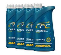 4 (4X1) Litri MANNOL 15W-40 Diesel Olio Motore Universale Minerale