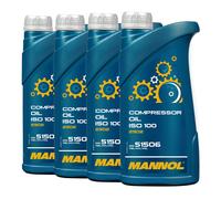 5x1 Litro Originale MANNOL Olio Compressore Olio Iso 100