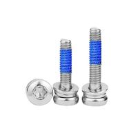 4/5/10/20 pz 304 SS Rivestito Con Colla Blu Testa Rotonda Plum Blossom Antifurto Bullone Rondella Piatta Molla Tre Combinazione M3M4M5M6(4PCS M5X20X10)