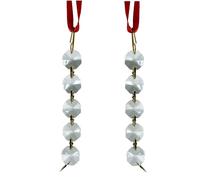 4.5 " 5-pc Trasparente Uniforme Ottagono Perlina Catena Con Oro Fiocco Cravatta