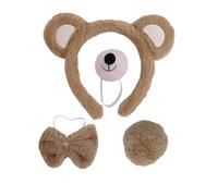 4/5/6 pezzi costumi da orso cosplay orecchie orso fasce coda papillon naso tutu guanto animale costume accessori kit cosplay Halloween costume