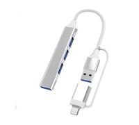 4/5/7 porte USB3.0 tipo C Hub concentratore Docking Station lettore di schede SD TF PD ricarica rapida for computer portatile MacBook Notebook(4 in 2 Silver)