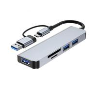 4/5/7 porte USB3.0 tipo C Hub concentratore Docking Station lettore di schede SD TF PD ricarica rapida for computer portatile MacBook Notebook(5 in 2 Gray)