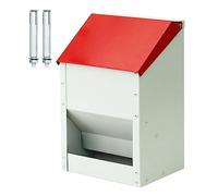 4,5 Kg Mangiatoia Automatica Per Polli Piccola Mangiatoia In Metallo Per Pollame con Coperchio Mangiatoia a Parete a Prova di Topo Per Pulcini, Tacchini, Goslings, Anatroccoli e Quaglie