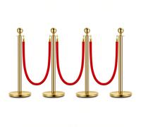 4/5 pali di barriera dorati, corde di velluto rosso lunghe 1,5 m, corde e pali in acciaio inossidabile per tappeti rossi, barriere di per il controllo della folla per feste, banche, musei Caratteristi