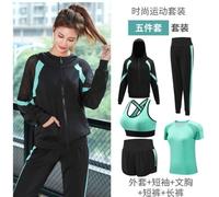 4-5 Pezzi Yoga Donna Set Giacca Maglione Sport Reggiseno Workout Legging Tuta