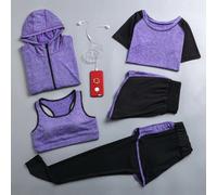 4-5 Pezzi Yoga Donna Set Giacca Maglione Sport Reggiseno Workout Legging Tuta