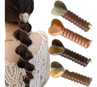 4/5 Pieces No Damage Soft Elastic Spiral Hair Ties, Colorful Telephone Cord Scrunchies for Ponytails, Twisted Hair Wire Pony Hairwire, For Thick Hair Ponytail Holders Accessories (4 pcs C)