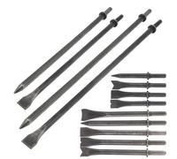 4/5 pz/set Scalpello Ad Aria Testa di Impatto Duro 45# Acciaio 125/175mm Solido Lungo Impatto Supporto Della Testa PneumaticTool for il Taglio rimozione (Color : 460mm Flat)